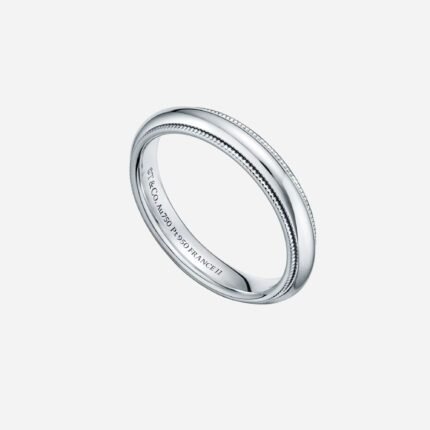Pre-Owned Tiffany Together Milgrain Band Ring in Platinum, 4 mm Wide