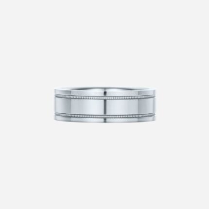 Pre-Owned Tiffany Together Milgrain Band Ring in Platinum, 6 mm Wide