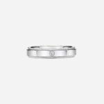 Pre-Owned Tiffany Together Milgrain Band Ring in Platinum with a Diamond, 4 mm Wide - Image 2