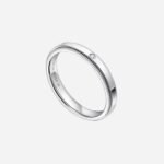 Pre-Owned Tiffany Together Milgrain Band Ring in Platinum with a Diamond, 3 mm Wide