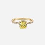 Pre-Owned Tiffany True® Engagement Ring with a Cushion-Cut Yellow Diamond and an 18K Yellow Gold Diamond Band