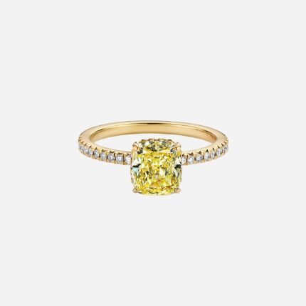 Pre-Owned Tiffany True® Engagement Ring with a Cushion-Cut Yellow Diamond and an 18K Yellow Gold Diamond Band