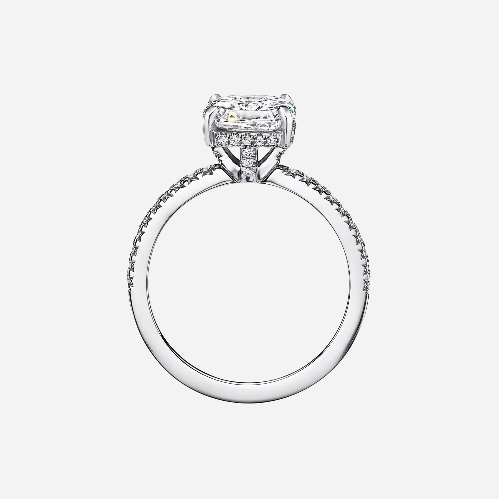 Pre-Owned Tiffany True® Engagement Ring with a Tiffany True® Diamond and a Platinum Diamond Band Pre-Owned Tiffany True® Engagement Ring with a Tiffany True® Diamond and a Platinum Diamond Band