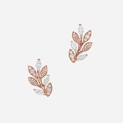 Pre-Owned Tiffany Victoria® Diamond Vine Climber Earrings in 18K Rose Gold with Round Brilliant and Marquise Diamonds