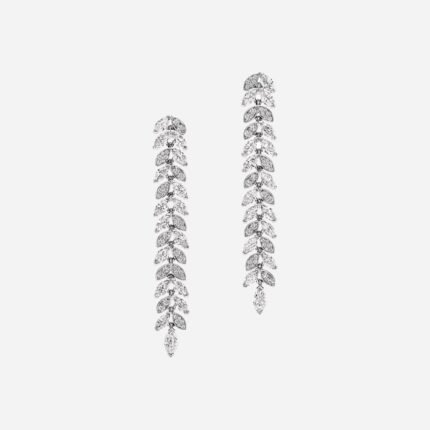 Pre-Owned Tiffany Victoria® Mixed Cluster Drop Earrings in Platinum with Diamonds
