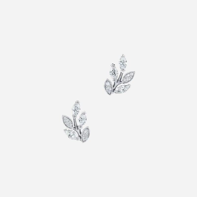 Pre-Owned Tiffany Victoria® Diamond Vine Earrings in Platinum with Round Brilliant and Marquise Diamonds
