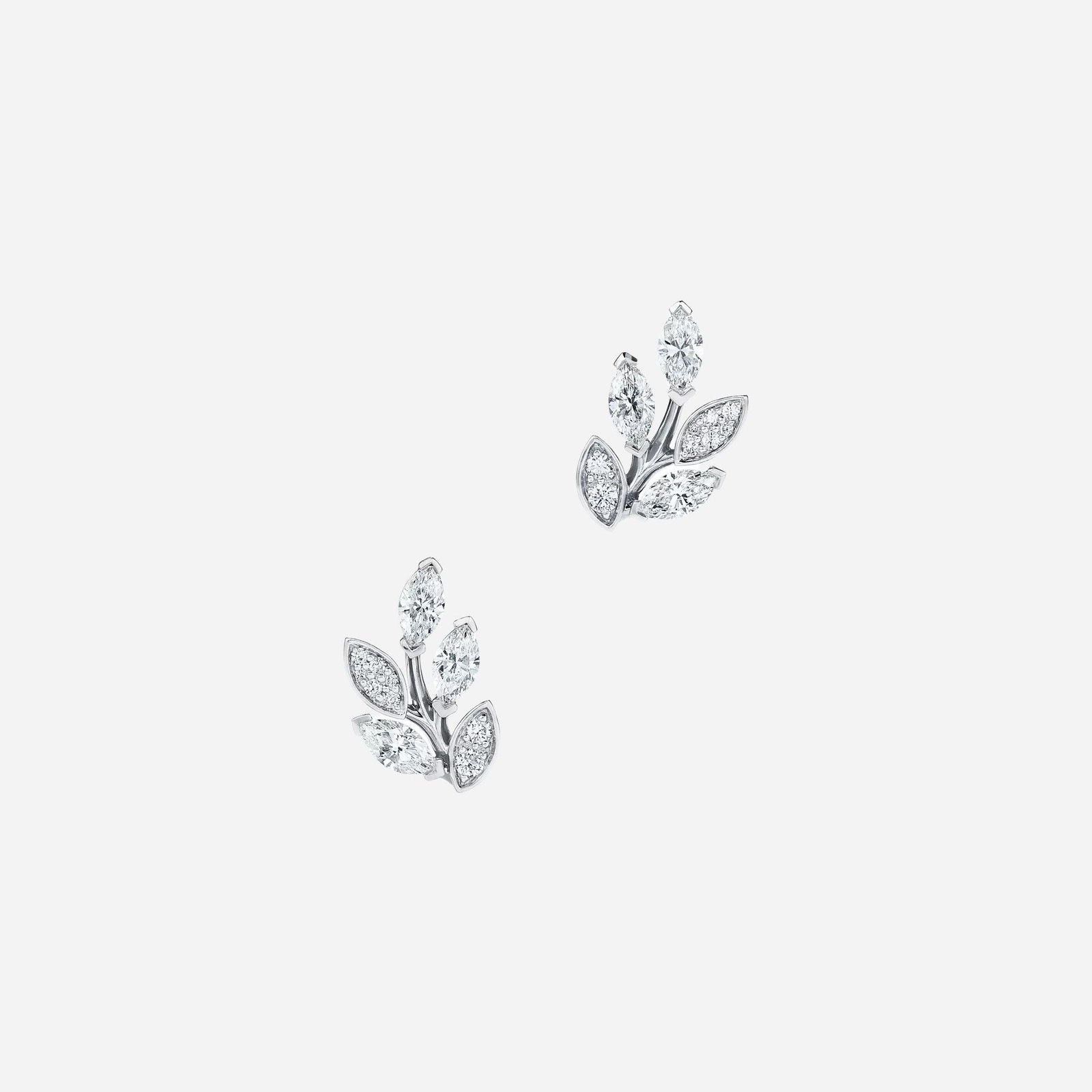 Pre-Owned Tiffany Victoria® Diamond Vine Earrings in Platinum with Round Brilliant and Marquise Diamonds (2) Pre-Owned Tiffany Victoria® Diamond Vine Earrings in Platinum with Round Brilliant and Marquise Diamonds
