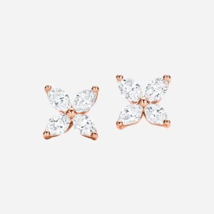 Pre-Owned Tiffany Victoria® Earrings in 18K Rose Gold with Marquise Diamonds