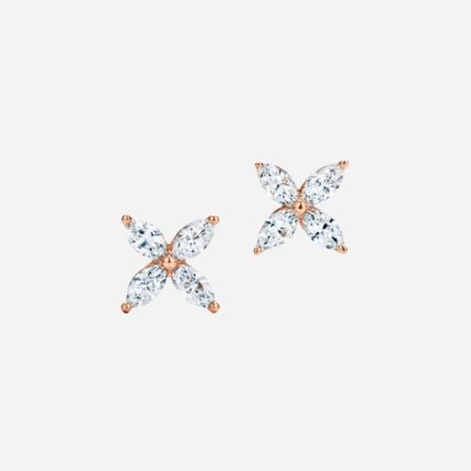 Pre-Owned Tiffany Victoria® Earrings in 18K Rose Gold with Marquise Diamonds