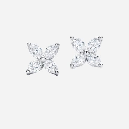 Pre-Owned Tiffany Victoria® Earrings in Platinum with Marquise Diamonds