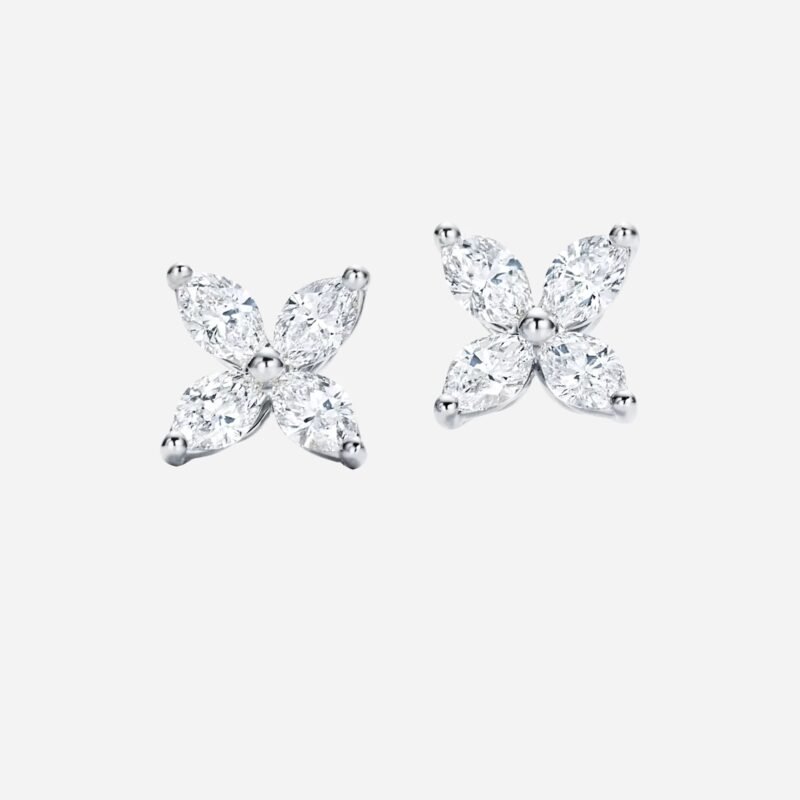 Pre-Owned Tiffany Victoria® Earrings in Platinum with Marquise Diamonds