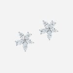 Pre-Owned Tiffany Victoria® Mixed Cluster Earrings in Platinum with Diamonds