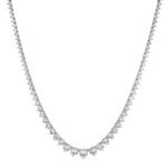 14K Gold 14 Inches 4.63ctw VS1 Clarity Lab Diamond 3 Prong Graduated Tennis Necklace