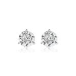 14K Solid Gold 4.00ctw 8.2mm Round Lab Grown Diamond Martini 3 Prong Stud Earrings