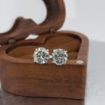 14K Solid Gold 4.00ctw 8.2mm Round Lab Grown Diamond Martini 3 Prong Stud Earrings - Image 2