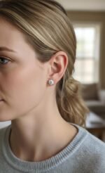 14K Solid Gold 4.00ctw 8.2mm Round Lab Grown Diamond Martini 3 Prong Stud Earrings - Image 3