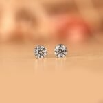 14K Solid Gold 5.00ctw 8.8mm Round Lab Grown Diamond Martini 3 Prong Stud Earrings