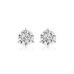 14K Solid Gold 6.00ctw 9.2mm Round Lab Grown Diamond Martini 3 Prong Stud Earrings