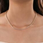 14K Solid Gold 3*2mm 7.68ctw Oval Lab Grown Diamond 16 Inches Tennis Necklace - Image 3