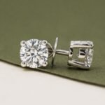 14K Solid Gold 0.80ctw 4.75mm Round Lab Grown Diamond Classic 4 Prong Screw Back Stud Earrings