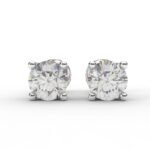 14K Solid Gold 0.40ctw 3.80mm Round Lab Grown Diamond Classic 4 Prong Screw Back Stud Earrings - Image 3