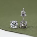 14K Solid Gold 0.60ctw 4.30mm Round Lab Grown Diamond Classic 4 Prong Screw Back Stud Earrings