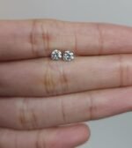 14K Solid Gold 0.60ctw 4.20mm Round Lab Grown Diamond Martini 3 Prong Stud Earrings - Image 3