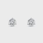 14K Solid Gold 2.00ctw 6.5mm Round Lab Grown Diamond Martini 3 Prong Stud Earrings - Image 4