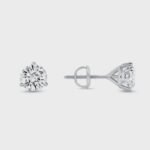 14K Solid Gold 2.00ctw 6.5mm Round Lab Grown Diamond Martini 3 Prong Stud Earrings - Image 3