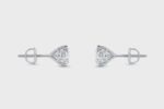 14K Solid Gold 2.00ctw 6.5mm Round Lab Grown Diamond Martini 3 Prong Stud Earrings - Image 2