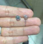 14K Solid Gold 8ctw 10.10mm Round Lab Grown Diamond 4 Prong Push Back Martini Stud Earrings