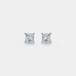 14K Solid Gold 8ctw 8.50mm Square Lab Grown Diamond 4 Prong Push Back Martini Stud Earrings - Image 4