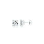 14K Solid Gold 8ctw 8.50mm Square Lab Grown Diamond 4 Prong Push Back Martini Stud Earrings - Image 2