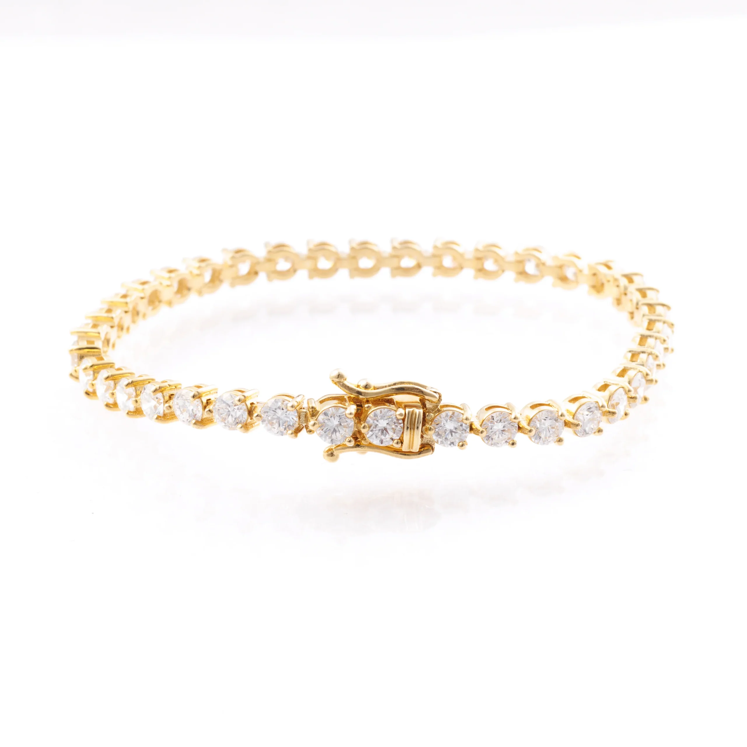 2.25mm Round Lab Diamond 3 Prong Classic Tennis Bracelet15 2.25mm Round Lab Diamond 3 Prong Classic Tennis Bracelet