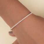 14K Solid Gold 2.00ctw 2.2mm Round Lab Grown Diamond 5 inches Classic 4 Prong Tennis Bracelet - Image 3