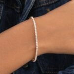 14K Solid Gold 2.00ctw 2.2mm Round Lab Grown Diamond 5 inches Classic 4 Prong Tennis Bracelet - Image 2