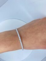 14K Solid Gold 2.80ctw 2.4mm Round Lab Grown Diamond 6 inches Classic 4 Prong Tennis Bracelet