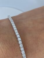 14K Solid Gold 2.80ctw 2.4mm Round Lab Grown Diamond 6 inches Classic 4 Prong Tennis Bracelet - Image 3