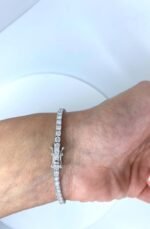 14K Solid Gold 2.80ctw 2.4mm Round Lab Grown Diamond 6 inches Classic 4 Prong Tennis Bracelet - Image 2