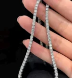 Round Lab Diamond 4 Prong Classic Tennis Necklace