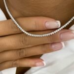 14K Gold 8.82ctw 2.50mm Round Lab Diamond 16 Inches 3 Prong Classic Tennis Necklace