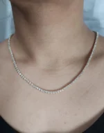 14K Gold 8.82ctw 2.50mm Round Lab Diamond 16 Inches 3 Prong Classic Tennis Necklace - Image 3