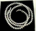 14K Gold 18.69ctw 2.50mm Round Lab Diamond 28 Inches 3 Prong Tennis Necklace - Image 4