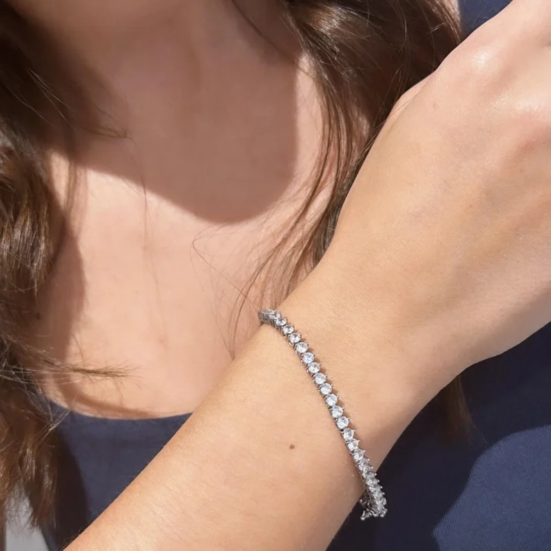 3.00mm Round Lab Diamond 3 Prong Classic Tennis Bracelet