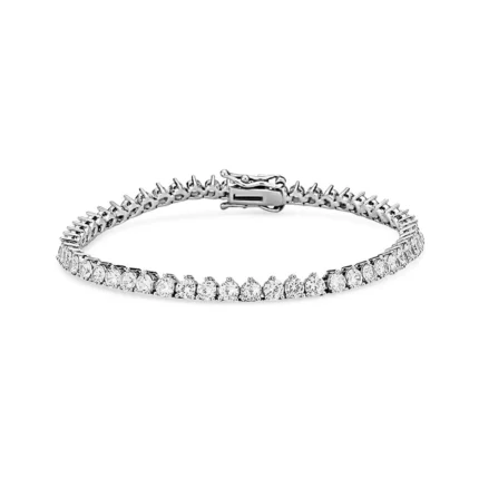 3.00mm Round Lab Diamond 3 Prong Classic Tennis Bracelet