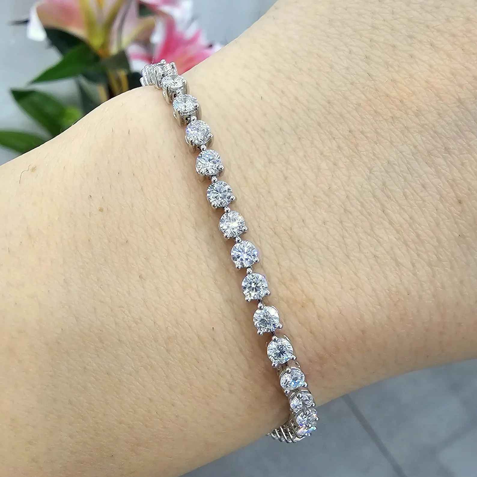 2.75mm Round Lab Diamond 3 Prong Classic Tennis Bracelet 2.75mm Round Lab Diamond 3 Prong Classic Tennis Bracelet