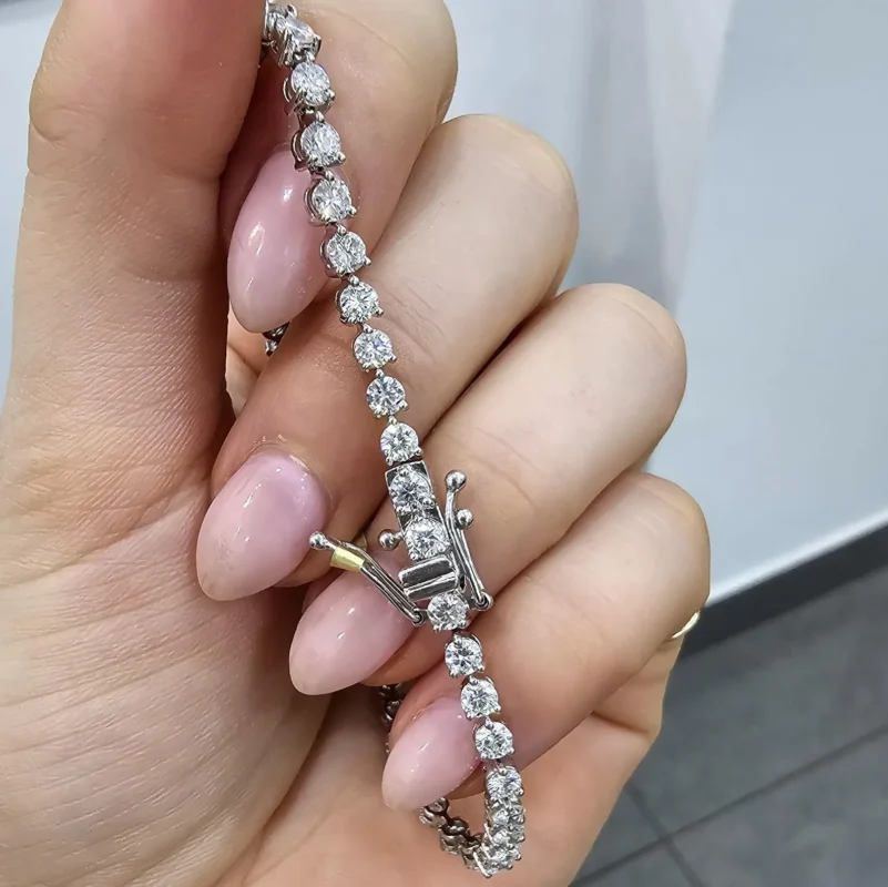 2.75mm Round Lab Diamond 3 Prong Classic Tennis Bracelet