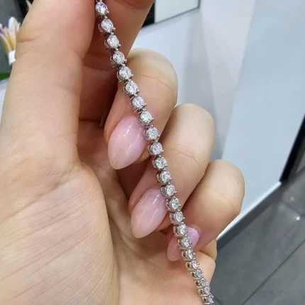 2.75mm Round Lab Diamond 3 Prong Classic Tennis Bracelet