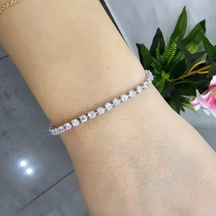2.75mm Round Lab Diamond 3 Prong Classic Tennis Bracelet