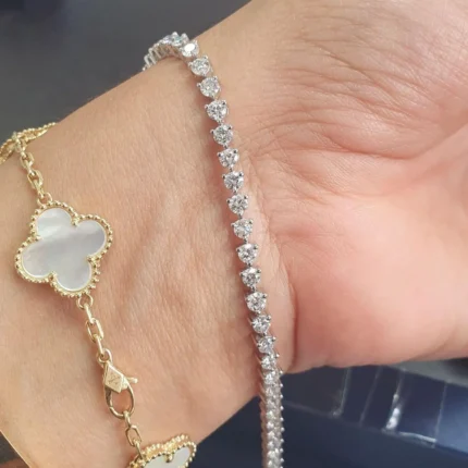 2.75mm Round Lab Diamond 3 Prong Classic Tennis Bracelet